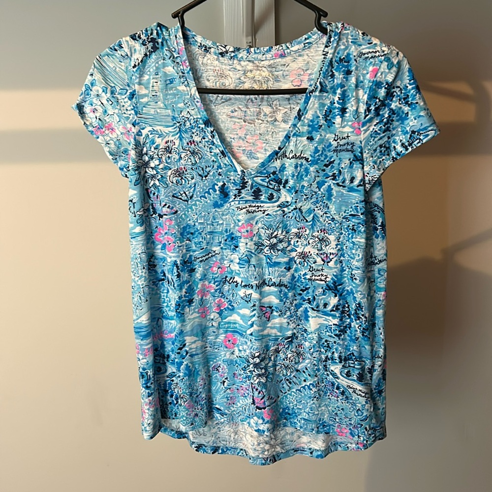 Blue Floral Women's Top